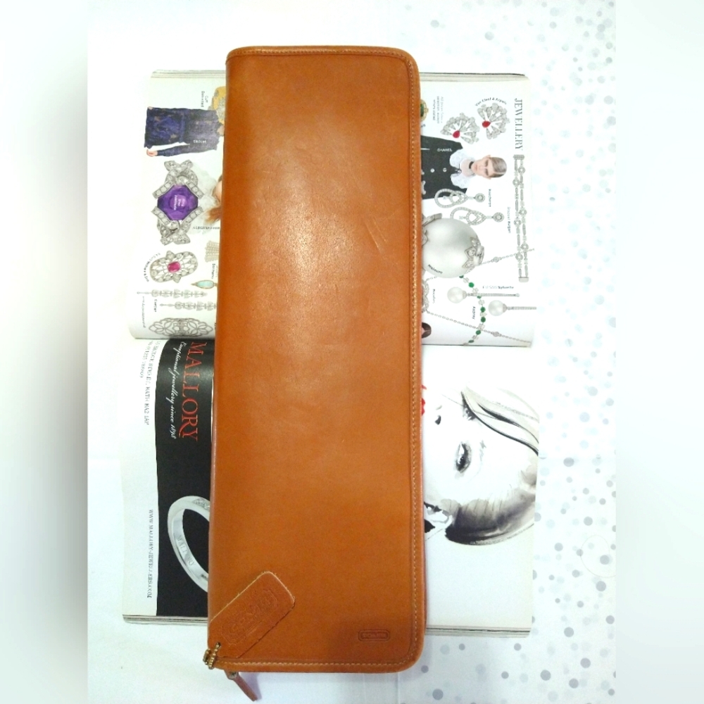 Coach leather tie case/travel case